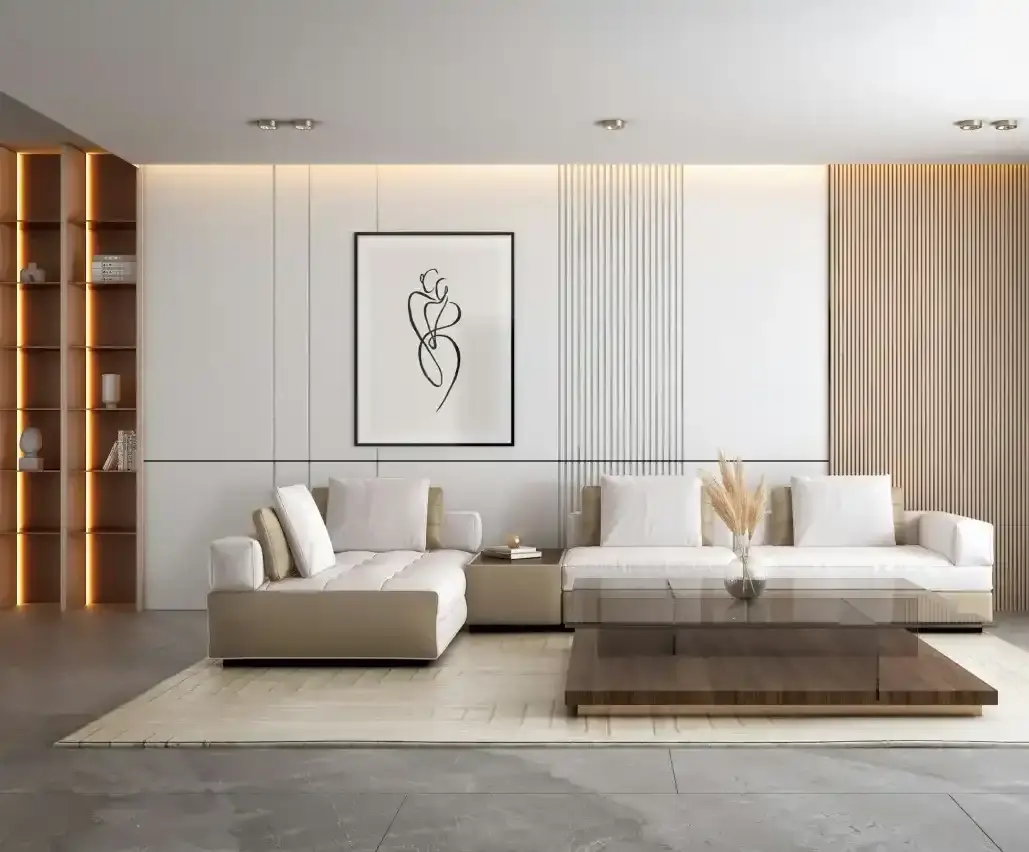 clean room with decoration and sofas